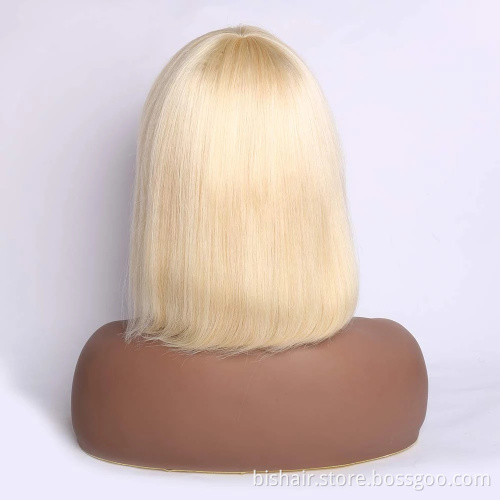 Black HD Women's 13x4x1 Blond Lace Front Straight Hair Wig 10-16 Inch Hair Blond Bob 613 Suitable for Women 150% Density